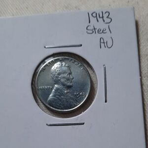 1943 P STEEL WAR CENT GRADE BU, 1914 $5 LARGE NOTE, 1LB WHEAT PENNIES.